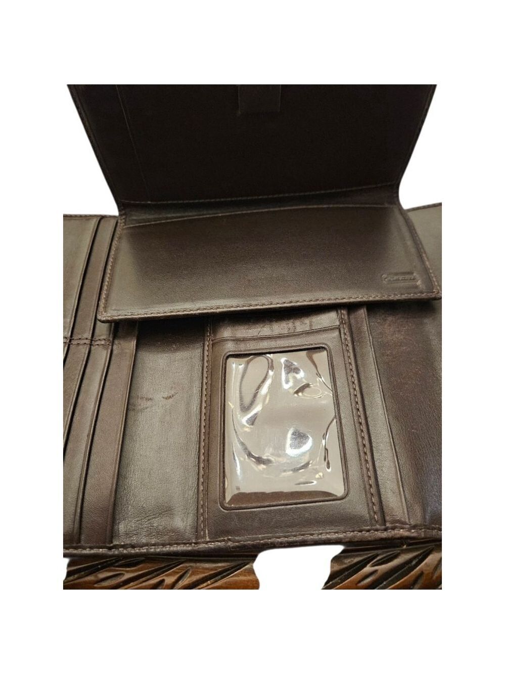 Coach Brown Signature Canvas Wallet One Size - Picture 10 of 14